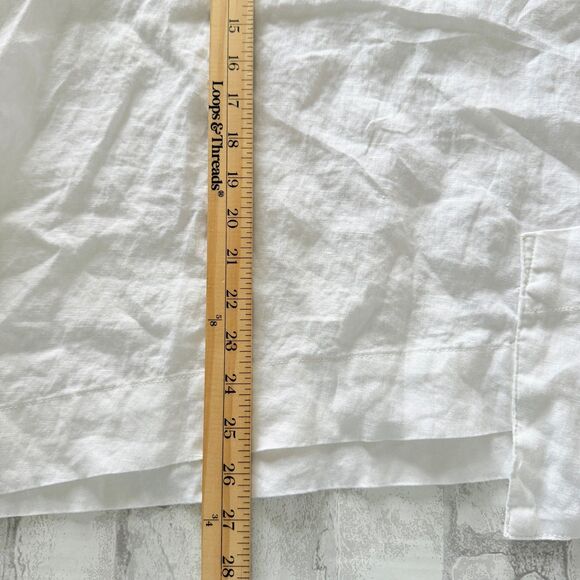 Stijfselkissie Linen Tunic Top Lagenlook Artsy Cowl Neck Asym Hem Pocket Sz M - Picture 9 of 9